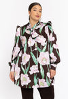 Satin blouse FIORITO - brown