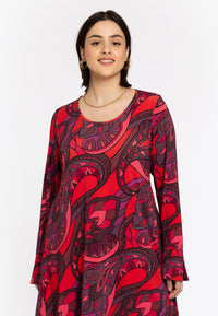 Tunic wide bottom GLORIA - red - #1
