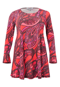 Tunic wide bottom GLORIA - red - #3