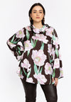 Satin tunic FIORITO - brown