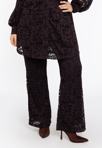 Trousers bootcut LACE - brown - #1