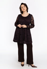 Trousers bootcut LACE - brown - #2