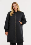 Lang bomberjack satin - Zwart