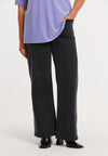 Jeans wide leg 5-pockets studs - Zwart