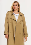Trenchcoat met studs - mid brown