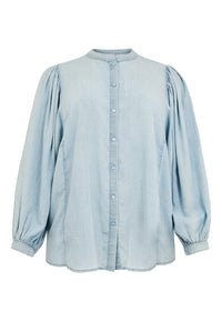 Blouse puff sleeve INDIGO LYOCELL - indigo - #5