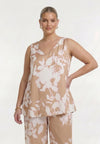 Singlet BLURRED ROSES - light brown