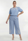 Pantalon 7/8 sweet flora - lichtblauw
