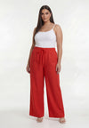 Trousers loose LINEN - light red