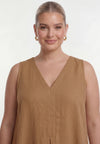 Dress swing LINEN - light brown - #3