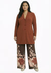 Blazer long uni r-dolce - mid brown