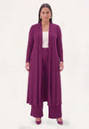 Cardigan extra lang uni dolce plissé - Paars