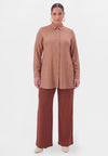 Blouse flare fishbone - mid brown