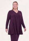 Tuniek wide bottom met strass uni dolce - dark purple