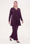 Tuniek wide bottom met strass uni dolce - dark purple
