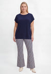 Trousers bootleg checky - Blauw