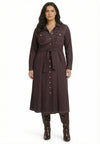 Midi-jurk denim dolce brown - bruin