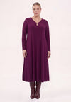 Dress midi uni dolce - Paars