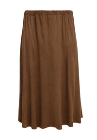 Skirt midi SUEDE ALIKE - mid brown - #3
