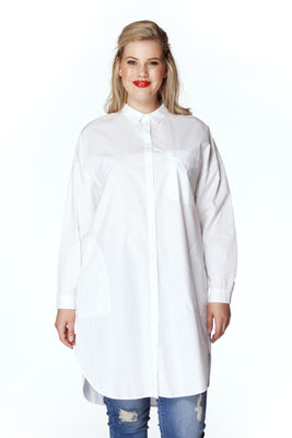 Tunic blouse cotton - white  - #1