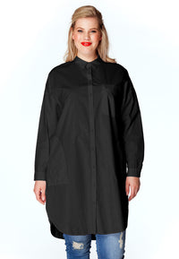 Tunic blouse cotton - black - #1