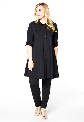 Blouse long roll sleeve COCO - black  - #2