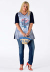 Tunic flare breton anchor - blue