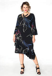 Dress asymm frill LAUREN - black - #2
