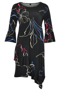Dress asymm frill LAUREN - black - #4