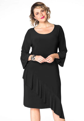 Dress asymm frill DOLCE - black  - #1