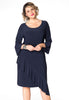 Dress asymm frill DOLCE - blue