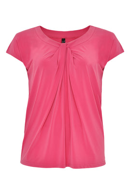 Shirt wide drape neck DOLCE - pink - #4