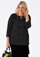 Shirt relax dropped neck DOTS - black  - #1