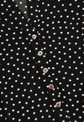 Shirt grandad collar DOTS - black  - #5