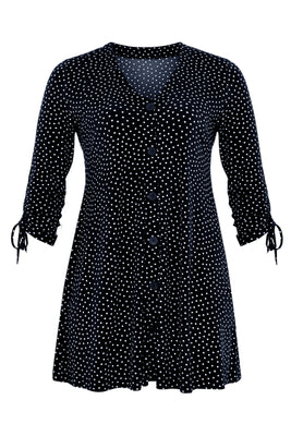 Cardigan wide bot string DOTS - blue - #4