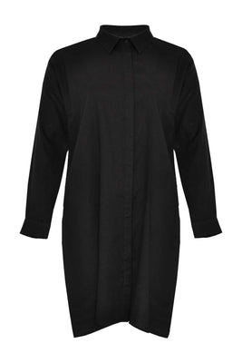 Blouse long LINEN - black  - #1