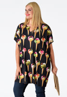 Shirt-tunic wide ICECREAM - black - #1