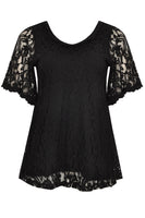 Tunic flare LACE - black  - #1