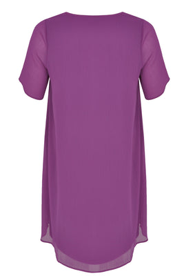 Dress A-line Voile - purple  - #2