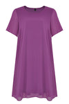 Dress A-line Voile - purple - #3