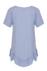 Blouse ruffled bot LINEN - blue - #3