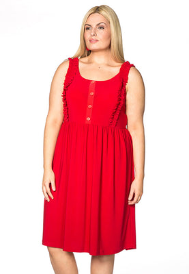 Dress ruffled strap DOLCE - red  - #1