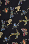 Dress ruffled v back BROOCH - blue - #5