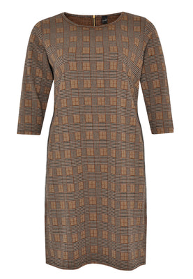 Dress check lurex - brown - #3