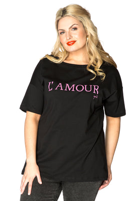 Shirt wide short sl L'amour - black  - #1