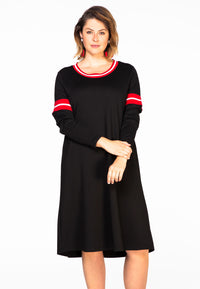 Dress stripe rib INTERLOCK - black - #1