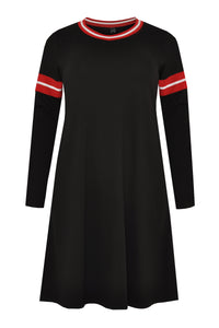 Dress stripe rib INTERLOCK - black - #4
