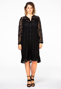 Dress ruffled LACE - black - #2
