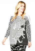 Sweater leopard stripe - white  - #1