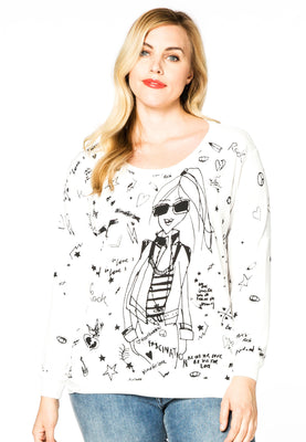 Sweater GIRL PRINT - ecru - #1